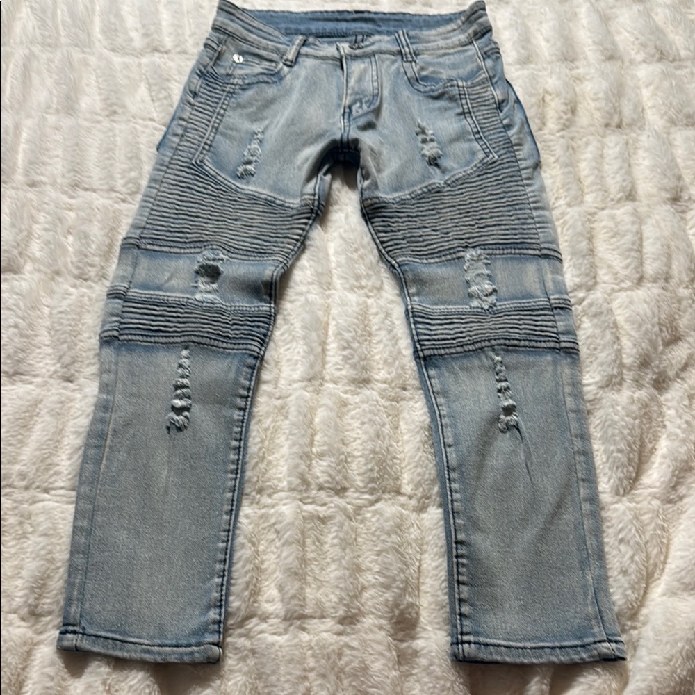 Boy's Fredd Marshall Skinny Ripped Wrinkled Stretch Fit Denim Jeans
